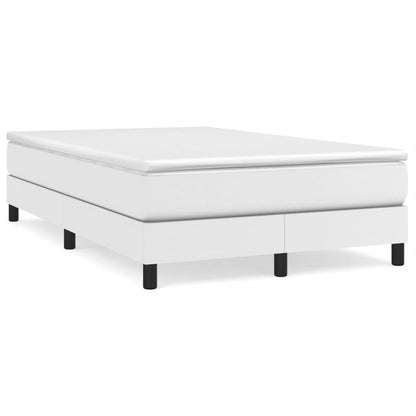 Boxspring met matras kunstleer wit 120x190 cm 120 x 190 cm 25 cm Wit