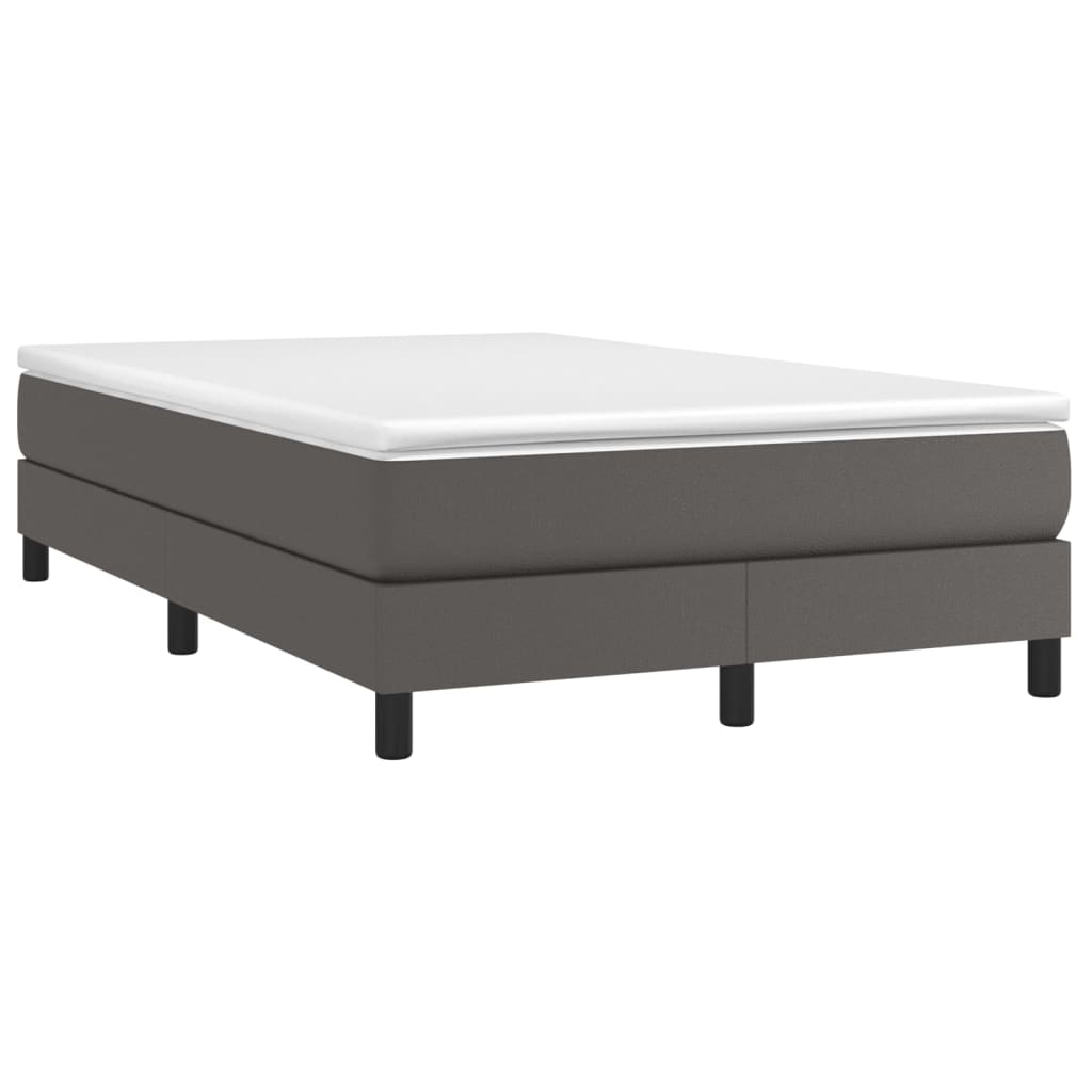 Boxspring met matras kunstleer grijs 120x190 cm 120 x 190 cm 25 cm Grijs