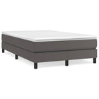 Boxspring met matras kunstleer grijs 120x190 cm 120 x 190 cm 25 cm Grijs