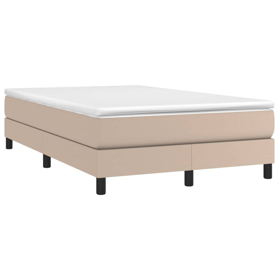 Boxspring met matras kunstleer cappuccinokleurig 120x190 cm 120 x 190 cm 25 cm Cappuccino