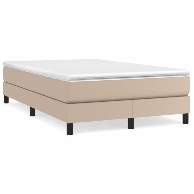 Boxspring met matras kunstleer cappuccinokleurig 120x190 cm 120 x 190 cm 25 cm Cappuccino