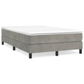 Boxspring met matras fluweel lichtgrijs 120x190 cm