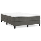 Boxspring met matras fluweel donkergrijs 120x190 cm 120 x 190 cm 25 cm