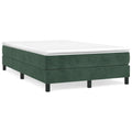 Boxspring met matras fluweel donkergroen 120x190 cm