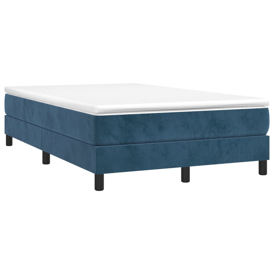 Boxspring met matras fluweel donkerblauw 120x190 cm 120 x 190 cm 25 cm