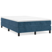 Box spring with mattress velvet dark blue 120x190 cm