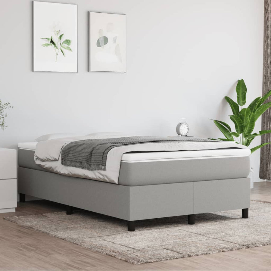 Boxspring Met Matras Stof Lichtgrijs 120 x 190 cm 33.5 cm