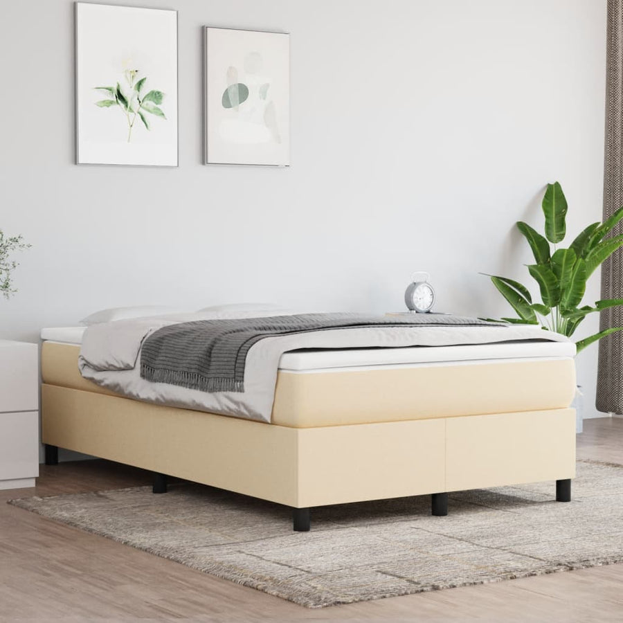 Boxspring Met Matras Stof Kleurig Crème 120 x 190 cm 33.5 cm