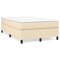 Boxspring met matras stof crèmekleurig 120x190 cm