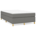 Boxspring met matras stof donkergrijs 120x190 cm