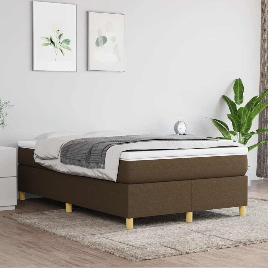 Boxspring Met Matras Stof Donkerbruin 120 x 190 cm 35 cm