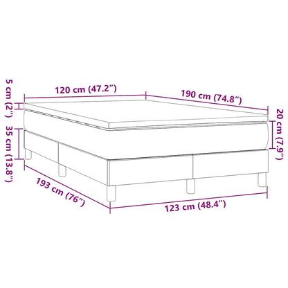 Boxspring Met Matras Stof Donkerbruin 120 x 190 cm 35 cm