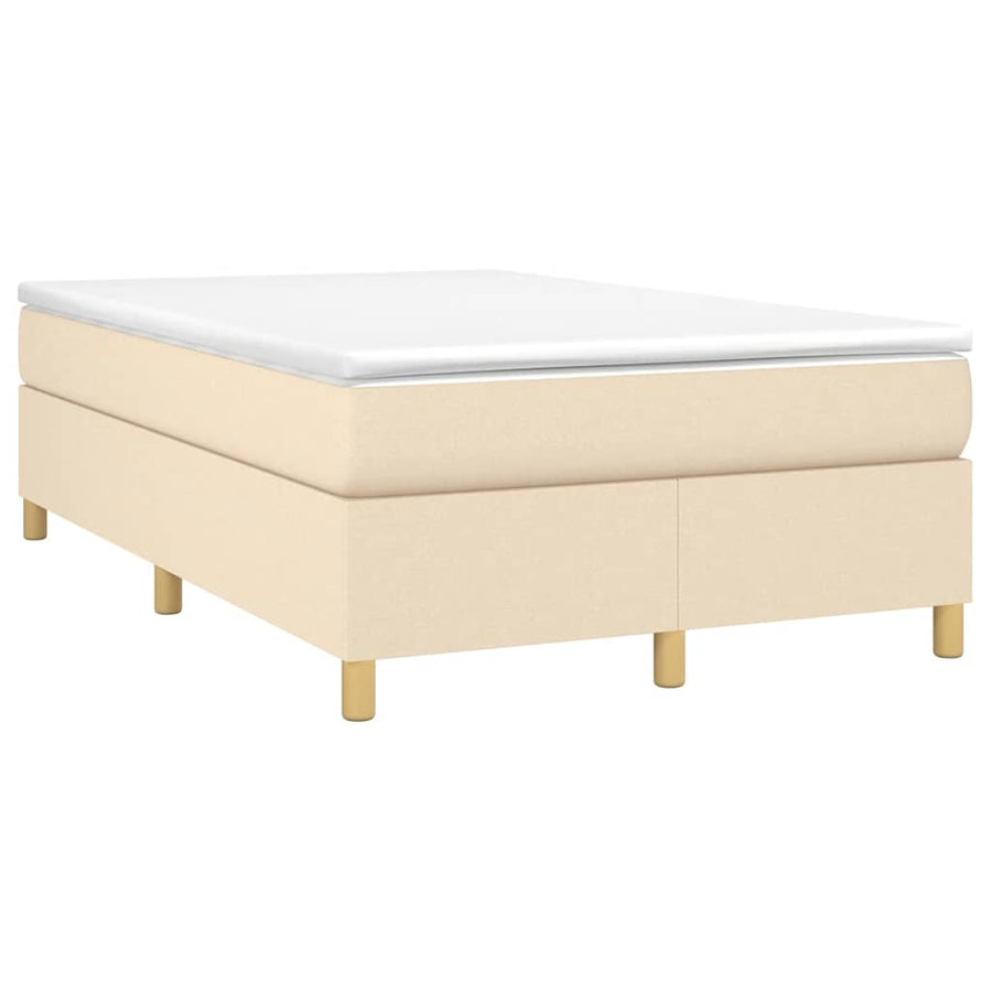 Boxspring Met Matras Stof Kleurig Crème 120 x 190 cm 35 cm