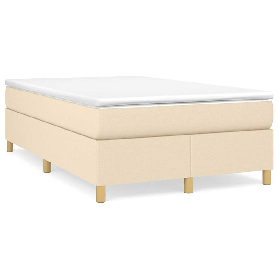 Boxspring Met Matras Stof Kleurig Crème 120 x 190 cm 35 cm