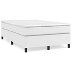 Boxspring met matras kunstleer wit 120x190 cm 120 x 190 cm 33.5 cm Wit