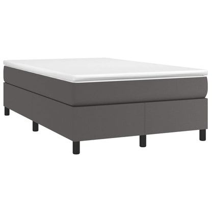Boxspring met matras kunstleer grijs 120x190 cm 120 x 190 cm 33.5 cm Grijs