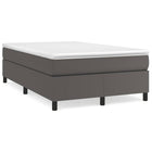 Boxspring met matras kunstleer grijs 120x190 cm 120 x 190 cm 33.5 cm Grijs