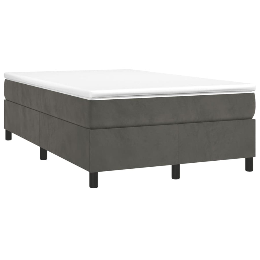 Boxspring Met Matras Fluweel Donkergrijs 120 x 190 cm 33.5 cm