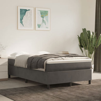 Boxspring Met Matras Fluweel Donkergrijs 120 x 190 cm 33.5 cm