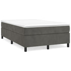 Boxspring Met Matras Fluweel Donkergrijs 120 x 190 cm 33.5 cm