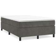 Velvet dark grey 120x190 cm box spring with mattress