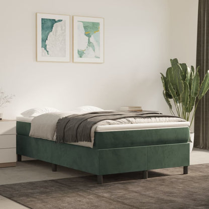 Boxspring Met Matras Fluweel Donkergroen 120 x 190 cm 33.5 cm