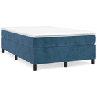 Boxspring Met Matras Fluweel Donker Blauw