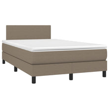 Boxspring met matras stof taupe 120x190 cm