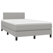 Boxspring Met Matras Stof Lichtgrijs 120X190 Cm