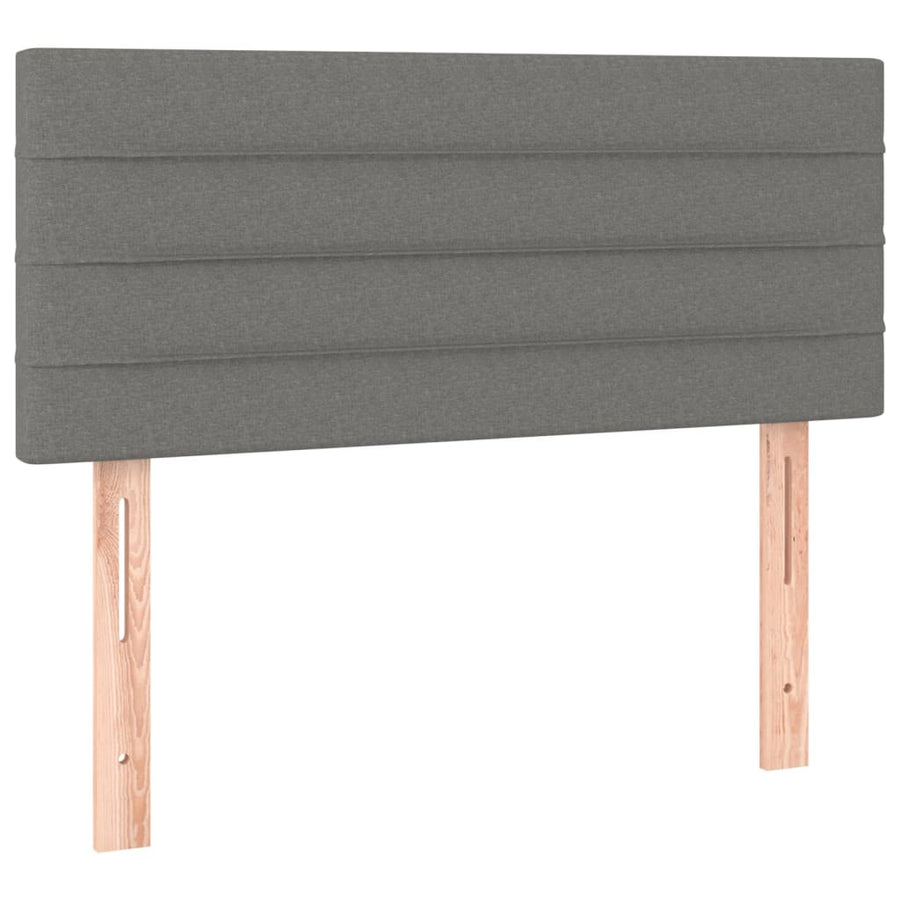 Boxspring Met Matras Stof Donkergrijs 120X190 Cm