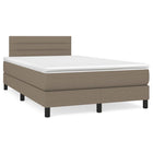 Boxspring Met Matras Stof Taupe 120X190 Cm