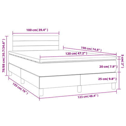 Boxspring Met Matras Stof Crèmekleurig 120X190 Cm