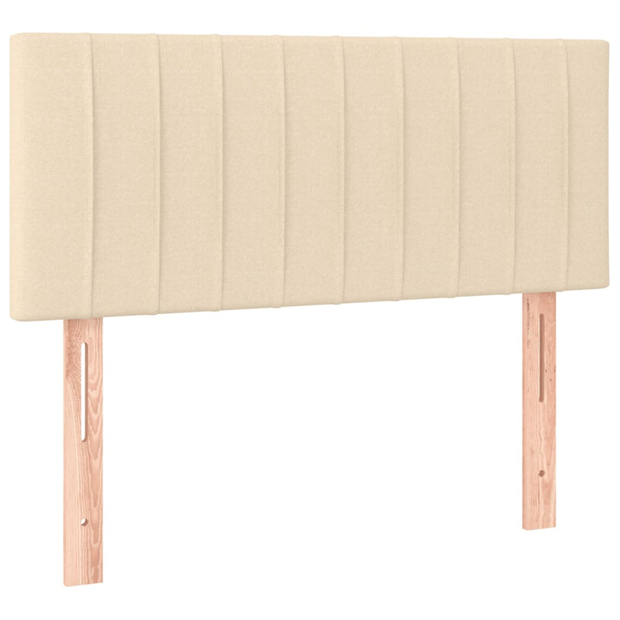 Boxspring Met Matras Stof Crèmekleurig 120X190 Cm