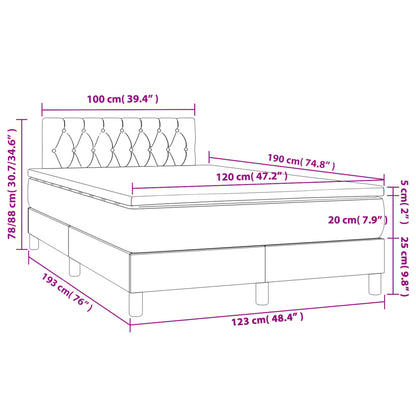 Boxspring met matras stof taupe 120x190 cm
