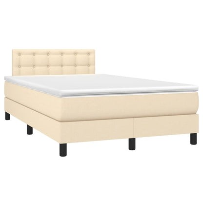 Boxspring met matras stof crèmekleurig 120x190 cm
