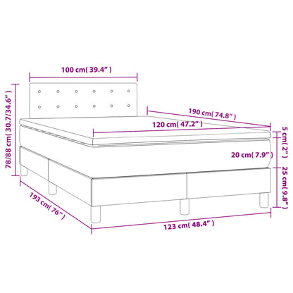 Boxspring met matras stof crèmekleurig 120x190 cm