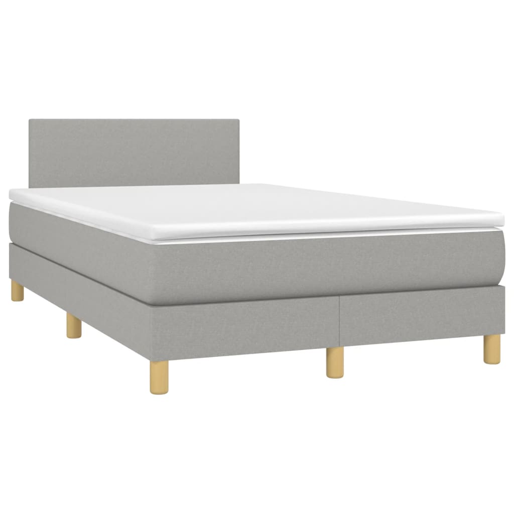 Boxspring Met Matras Stof Lichtgrijs 120X190 Cm