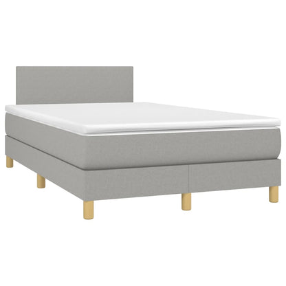 Boxspring Met Matras Stof Lichtgrijs 120X190 Cm