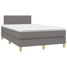 Boxspring Met Matras Stof Donkergrijs 120X190 Cm