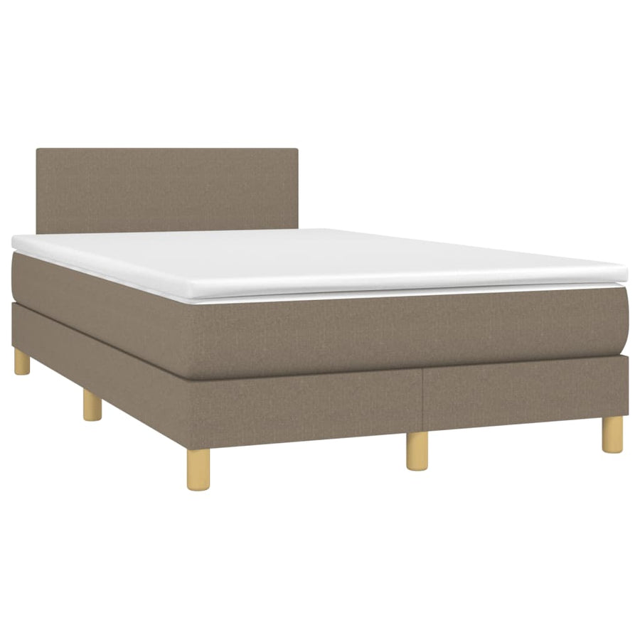 Boxspring met matras stof taupe 120x190 cm