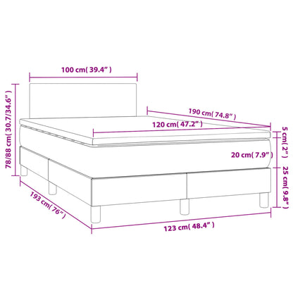 Boxspring Met Matras Stof Crèmekleurig 120X190 Cm