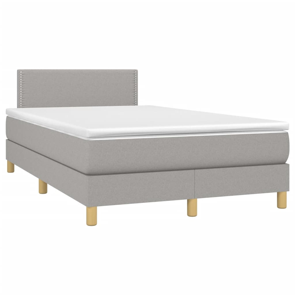 Boxspring Met Matras Stof Lichtgrijs 120X190 Cm