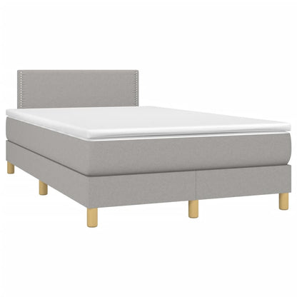Boxspring Met Matras Stof Lichtgrijs 120X190 Cm
