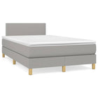 Boxspring Met Matras Stof Lichtgrijs 120X190 Cm