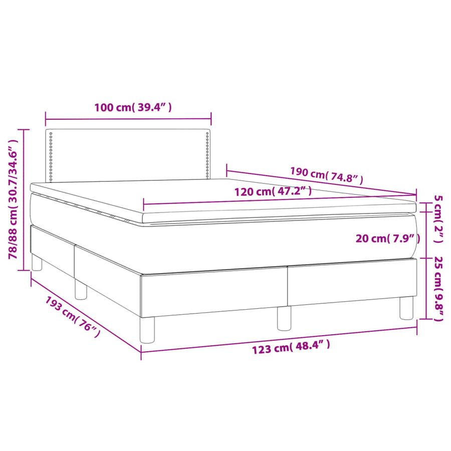 Boxspring Met Matras Stof Donkergrijs 120X190 Cm