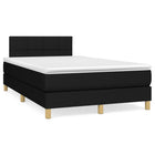 Boxspring Met Matras Stof Zwart 120X190 Cm