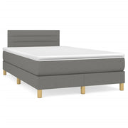Box spring with dark gray fabric mattress 120x190 cm