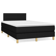 Box spring bed with black fabric mattress 120x190 cm