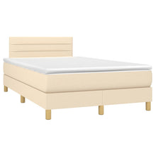 Boxspring Met Matras Stof Crèmekleurig 120X190 Cm
