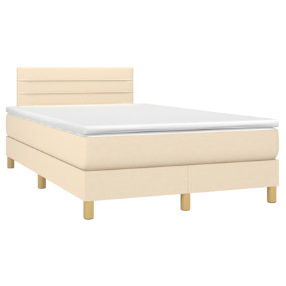 Boxspring Met Matras Stof Crèmekleurig 120X190 Cm